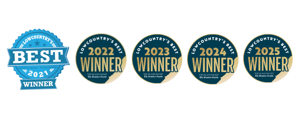 Cast Away Charters award winner badges in Beaufort SC