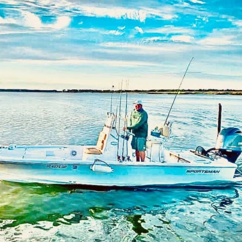 Fishing charter boat on water near Beaufort SC