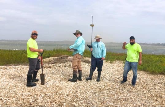 Men with equipment for research guides