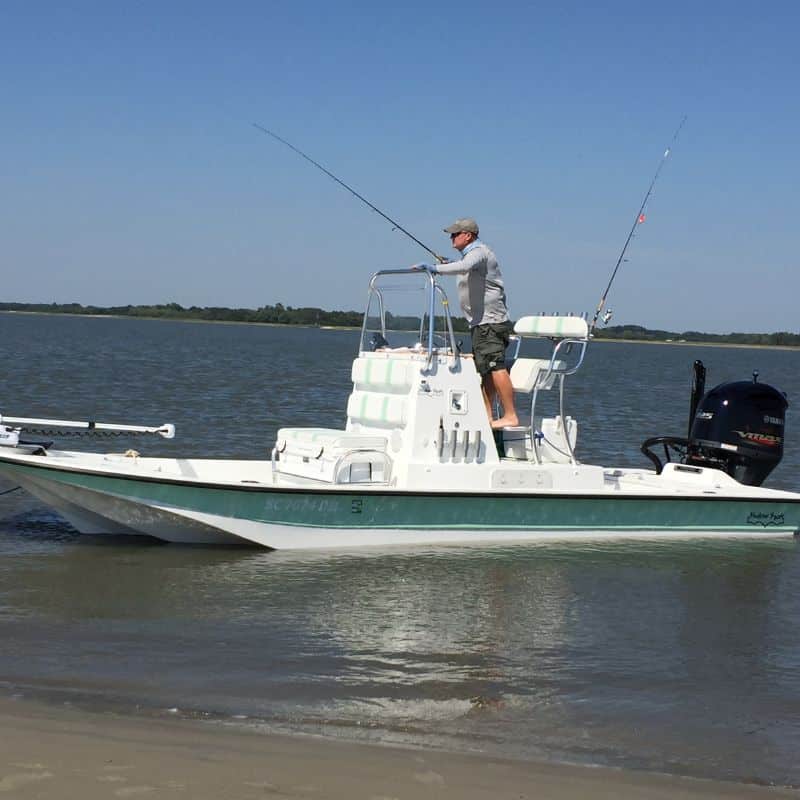 Capt. Tim navigates the Cast Away boat