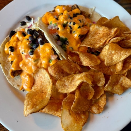 Fish tacos with sauce